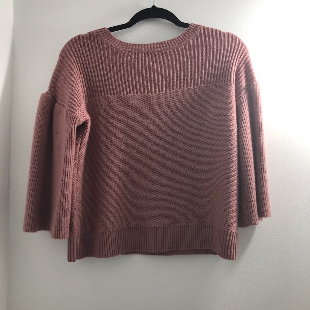 Cupid | Blush Pink Flare Sleeve Sweater